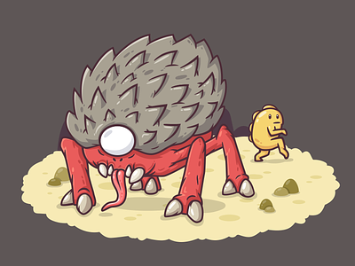 Hedgehog alien beast character hedgehog illustrator monster