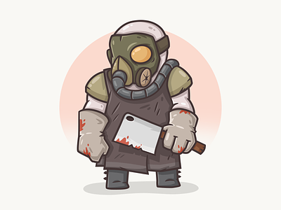 Doomsday Character 2 apocalyptic butcher character doomsday gasmask illustration post apocalyptic soldier warrior