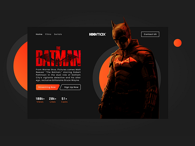 HBO Max Redesign batman cinema design figma film graphic design hbomax hero joker landingpage netflix series streaming tv ui website