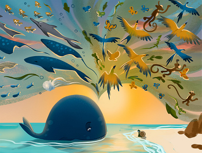 Cover for the book "Mr. Whale and the Snail" bookcover bookillustration cartooncharacter characterdesign childrenillustration childrensbook illustration kidsart