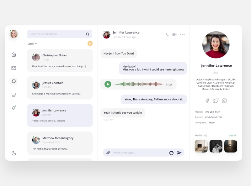 Web Chat Application [Concept] by Majid Fard on Dribbble