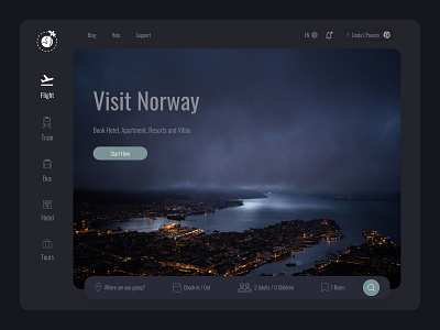 Travel Agency Landing - Dark Mode