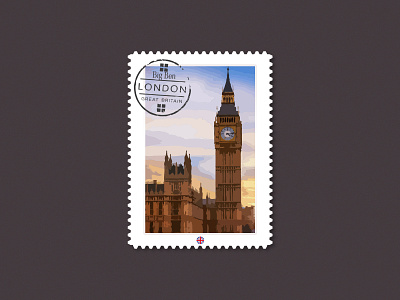Big Ben Clock Stamp adobe xd big ben branding clock design london nft stamp ui uk ux