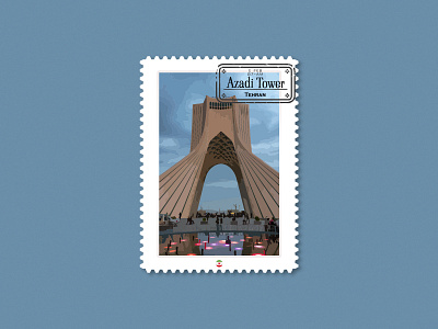 Azadi Tower Stamp adobe xd azadi branding design iran nft stamp tehran tower ui ux