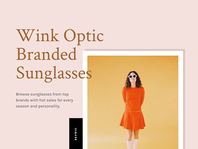 Wink Optic Landing adobe xd brand branding design landing optic sunglasses ui ux wink