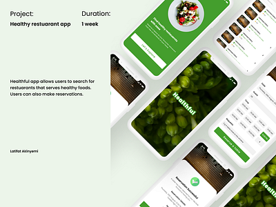 Healthy Food Restuarant App design ui
