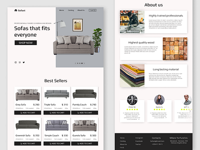 Furniture E-Commerce Landing Page branding design furniture illustration landing page logo ux web design