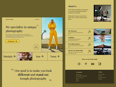 Photography Studio Landing Page branding brutalism brutalistic design landing page modern neobrutalism ui ux web design