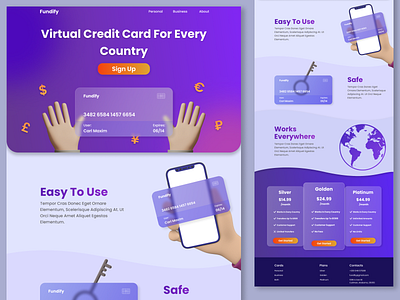 Credit Card App Landing Page branding brutalism glass morphism glassmorphism landing page ui ux web design