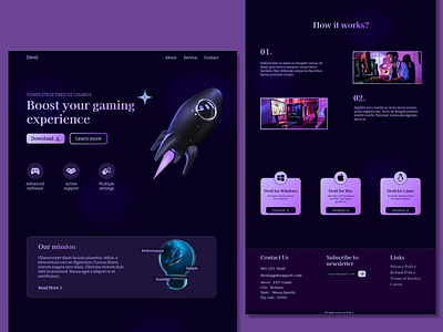 Gaming App Landing Page branding darkmode gaming landing page logo ui ux web design