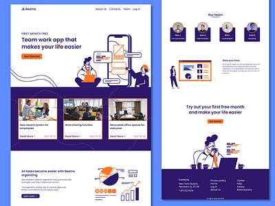 Modern Landing Page Design app blue branding design figma illustration landing page modern ui ux web design