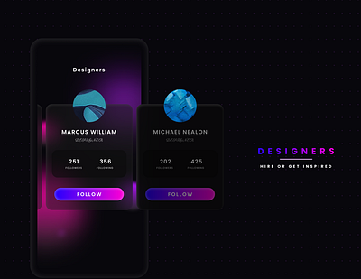 DESIGNERS - HIRE OR GET INSPIRED app app ui designs branding design glassmorphism transparent transparent designs transparent ui ui ui designing uiux designs ux