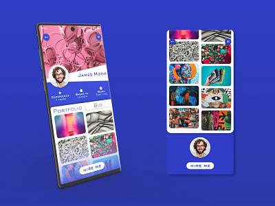 User profile - hiring app for creatives app creative daily ui design figma hiring job mobile profile ui user profile work