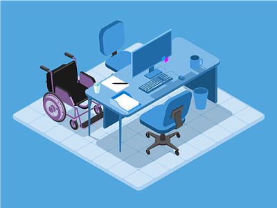 Accessible Office accessibility illustration isometry