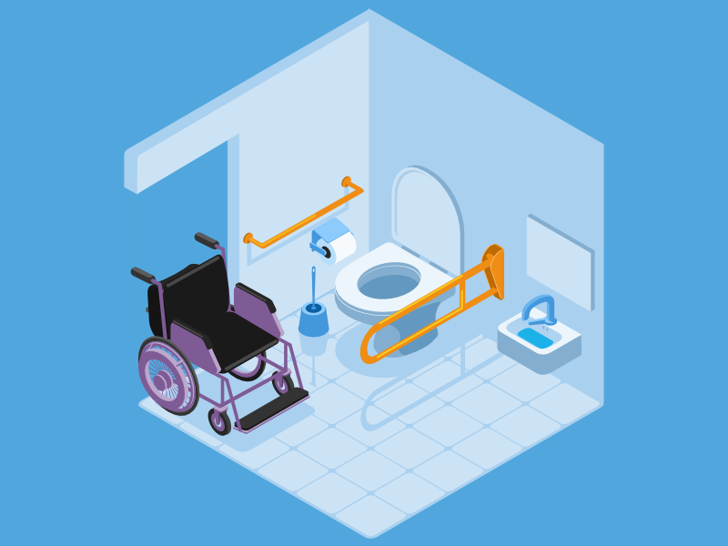 Accessible Toliet illustration isometry accessibility
