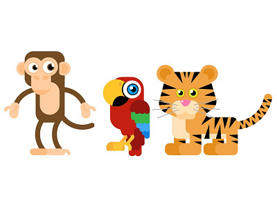 Substickers – Jungle: Monkey, parrot and tiger