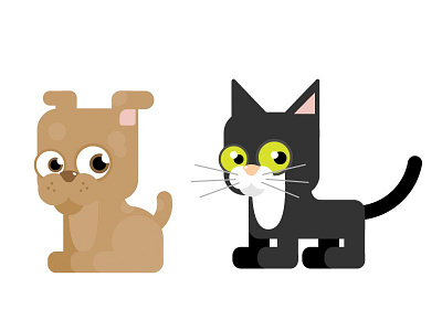 Substickers – Pets: Dog and cat illustration