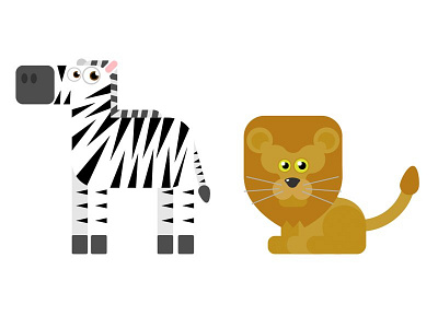 Substickers – Jungle: Zebra and lion illustration