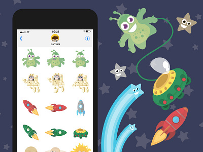 Outer Space iOS iMessage stickers