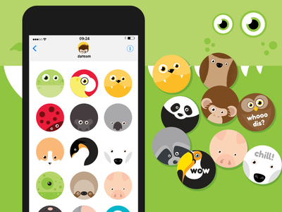 Roundimal iOS iMessage stickers