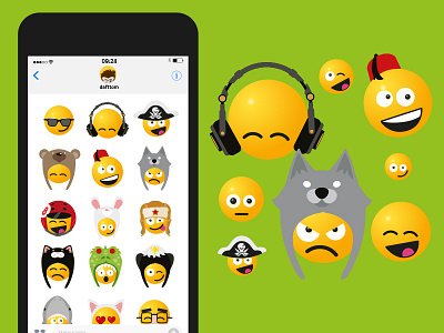 Smileys in Hats iOS iMessage stickers