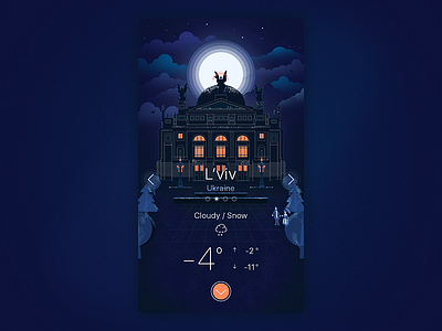 Weather #1 appdesign city design interface ios iphone6 lviv operatic screen ui ukraine weather