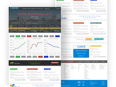 Home page Chem Courier b2b b2c chemical chemistry clean company graph grid layout page ui ux