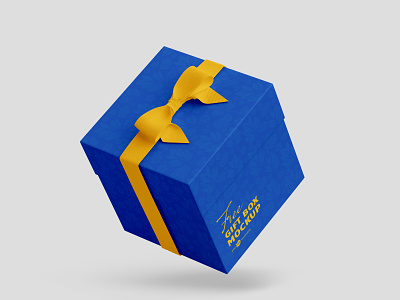 Free Gift Box Mockup PSD Template