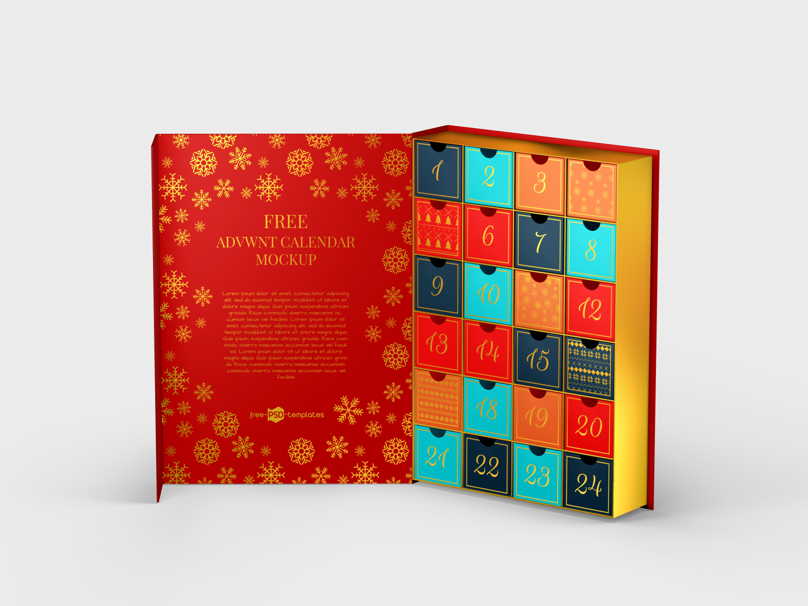 Free Advent Calendar Mockup PSD Template by Free PSD Templates on Dribbble