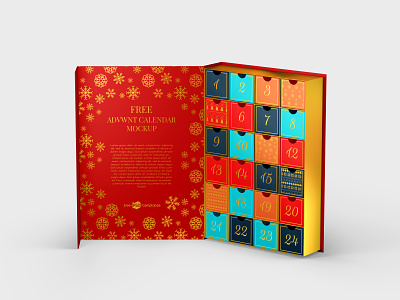 Free Advent Calendar Mockup PSD Template advent calendar advent calendar mockup box mockup branding christmas christmas advent christmas mockup design free download free packaging free psd freebie merry christmas new year new year mockup packaging packaging mockup xmas