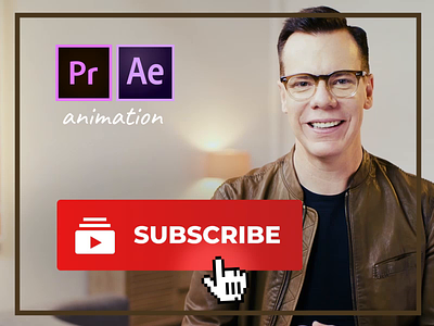 YouTube Subscribe Animation Premiere Pro Template after effects animation blue branding button channel click design download engage flat follow glitch like button react red subscribe ux video youtube