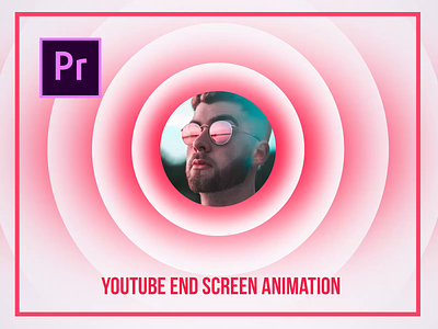 YouTube End Screen Template Video Animation for Premiere Pro after effects animation background branding broadcast channel design end screen flat minimal package pink red socialmedia subscribe template video edit webm video youtube