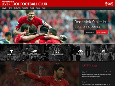 Liverpool FC Site re-design design gerrard lfc liverpool suarez website ynwa