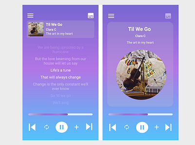 Music Player app dailyui day009 lyrics music player ui ux
