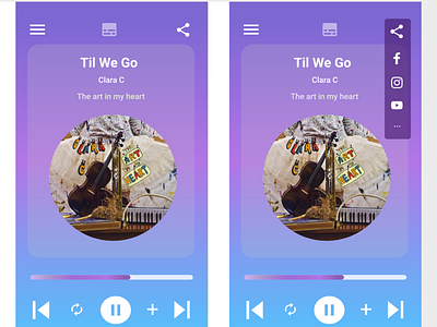 (cont.) Music Player - Sharing option app music app sns social media sharing ui