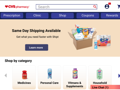 Re-designing CVS website with clean outlook and chatbot chatbot commerce cvs e commerce pharmacy redesign ui ux website