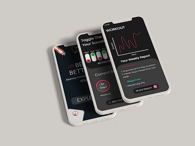 BeBetter- Essentials Alarm + Streak counter and Statistics app design fitness graphic design illustration logo mobile application mockup ui vector workout