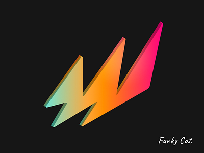 Funky Cat : Logo Design 3d branding cat design gradient graphic design illustration logo logo design vector
