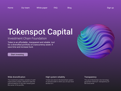 Cryptocurrencies landing page By Toyoflow