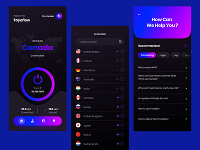 VPN app design concept by Toyoflow