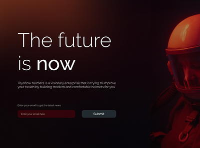 Helmets product landing page design by Toyoflow