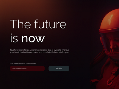 Helmets product landing page design by Toyoflow