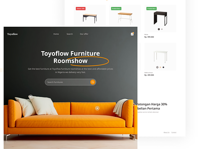 Furniture landing page design by Toyoflow