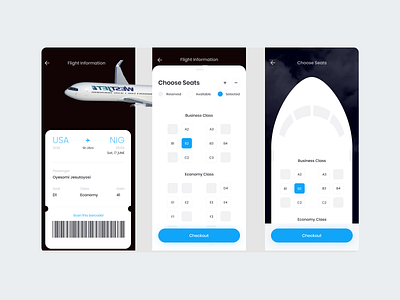 flight booking app design concept by Toyoflow