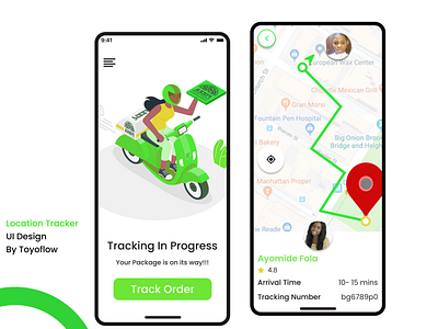 Location Tracker UI design By Toyoflow