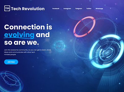 Tech revolution landing page design By Toyoflow