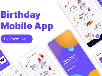 Birthday Mobile App branding graphic design motion graphics ui