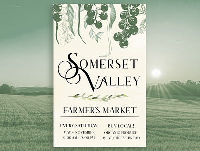 Farmer's Market Poster design farmers market natural organic poster simple design typography vegetables