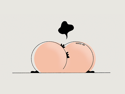 Hairy Butt butt character clean cute human line art people simple vector graphic