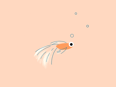 Tiny Fishy Fishy characters clean cute fish line art ocean simple swim vector graphic water